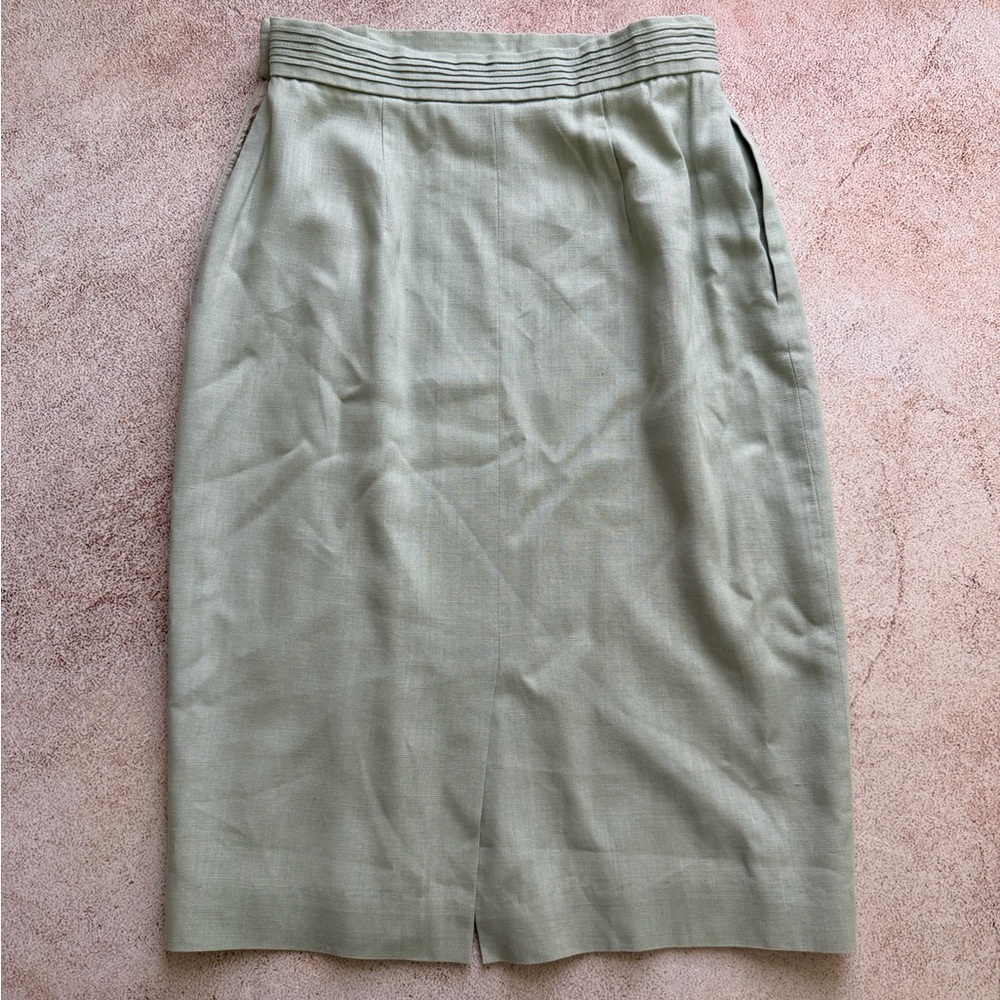 Classic Light Sage Pencil Skirt - Women's Tailored Skirt